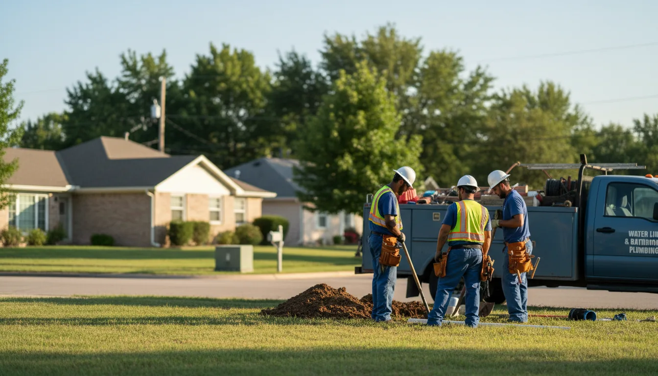 Residential water line and bathroom plumbing service in Hastings, IA